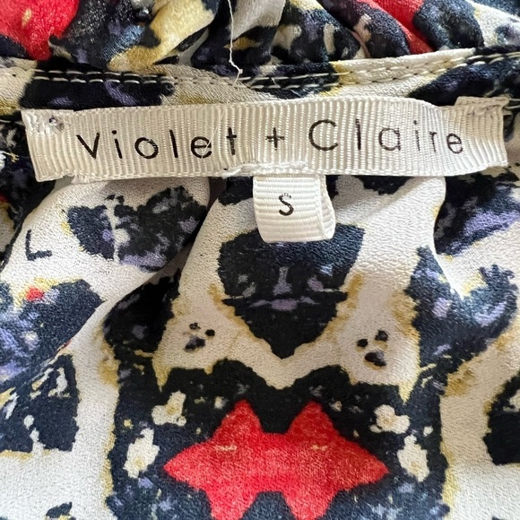 Violet + Claire Small Ikat Sleevless Blouse Ruffle Office Cadual Boho - Picture 6 of 8